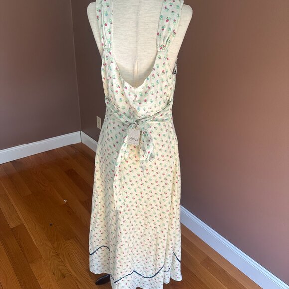 Free People Ivory Combo Sweet Hearts Midi Dress Size S 100% Cotton - Picture 7 of 9